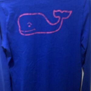 Vineyard Vines womens  Long Sleeve Shirt - Blue with Pink Whale